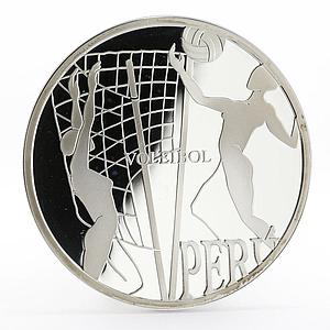 Peru 1 sol Ibero-American Series Olympic Games Voleibol silver proof coin 2007