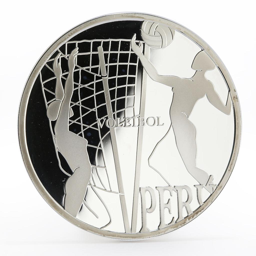 Peru 1 sol Ibero-American Series Olympic Games Voleibol silver proof coin 2007