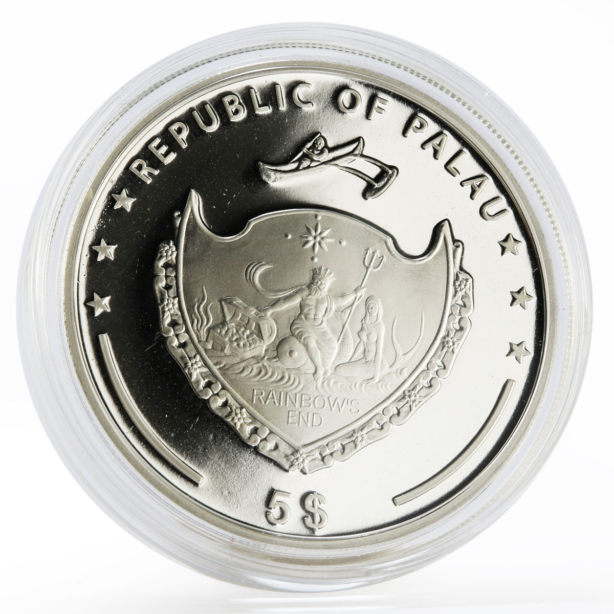 Palau 5 dollars Treasures of the Sea Marine Life silver proof coin 2010