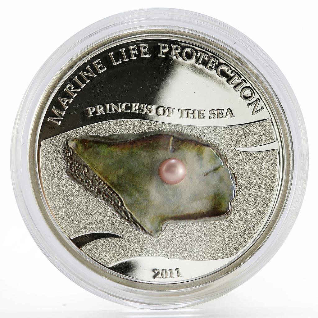 Palau 5 dollars Princess of the Sea Marine Life silver proof coin 2011