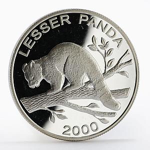 Laos 500 kip Lesser Panda proof silver coin 2000