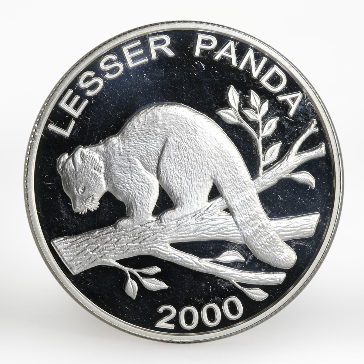 Laos 500 kip Lesser Panda proof silver coin 2000