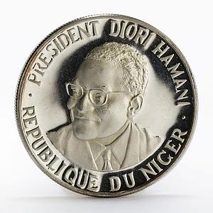 Niger 1000 francs Independence President Diori Hamani silver proof coin 1960