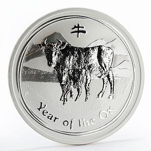 Australia 2 dollars Year of The Ox Lunar Series II silver coin 2009