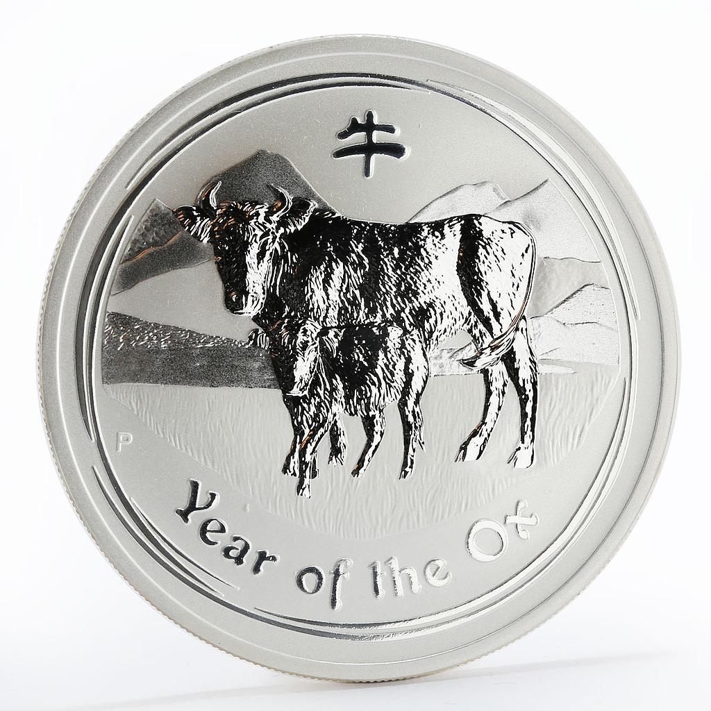 Australia 2 dollars Year of The Ox Lunar Series II silver coin 2009