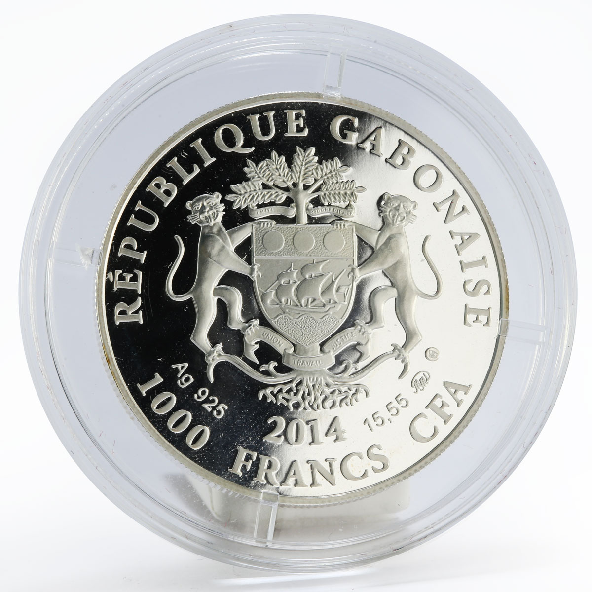 Gabon 1000 francs Zodiac Capricorn proof silver coin 2014