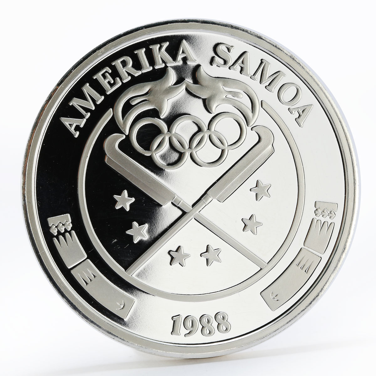 American Samoa 25 dollars XXIV Olympiad Seul Stadium proof silver coin 1988