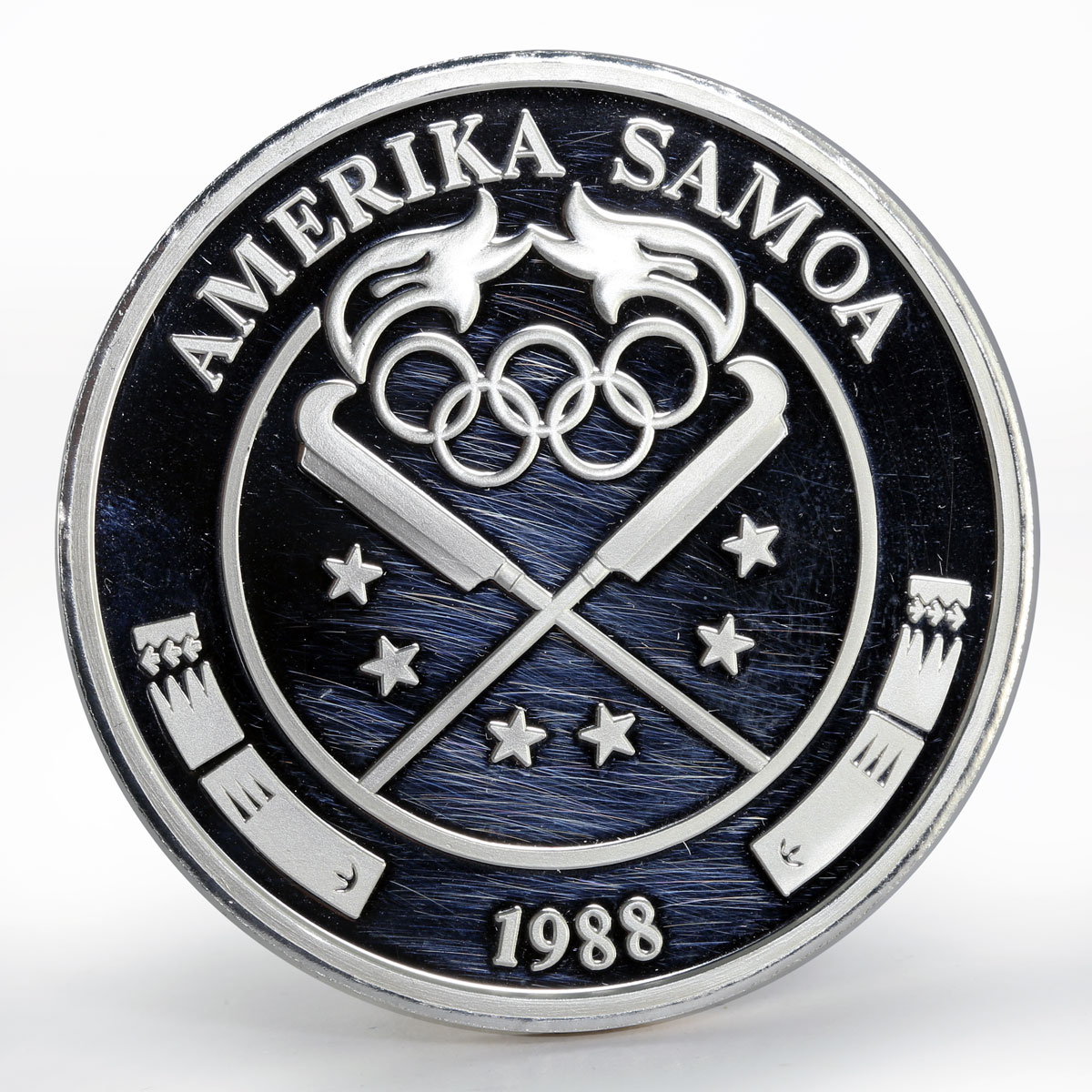 American Samoa 25 dollars XXIV Olympiad Seul Stadium proof silver coin 1988