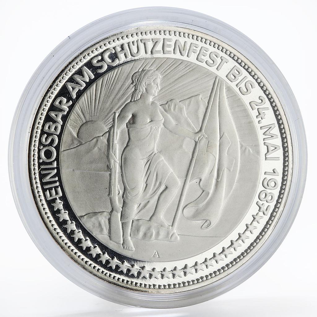 Switzerland 50 francs Glarus Shooting Festival proof silver coin 1987