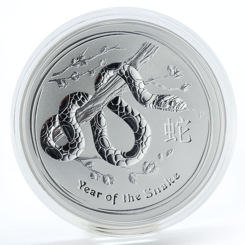 Australia 1 dollar Year of the Snake Lunar Calendar Series II silver coin 2013