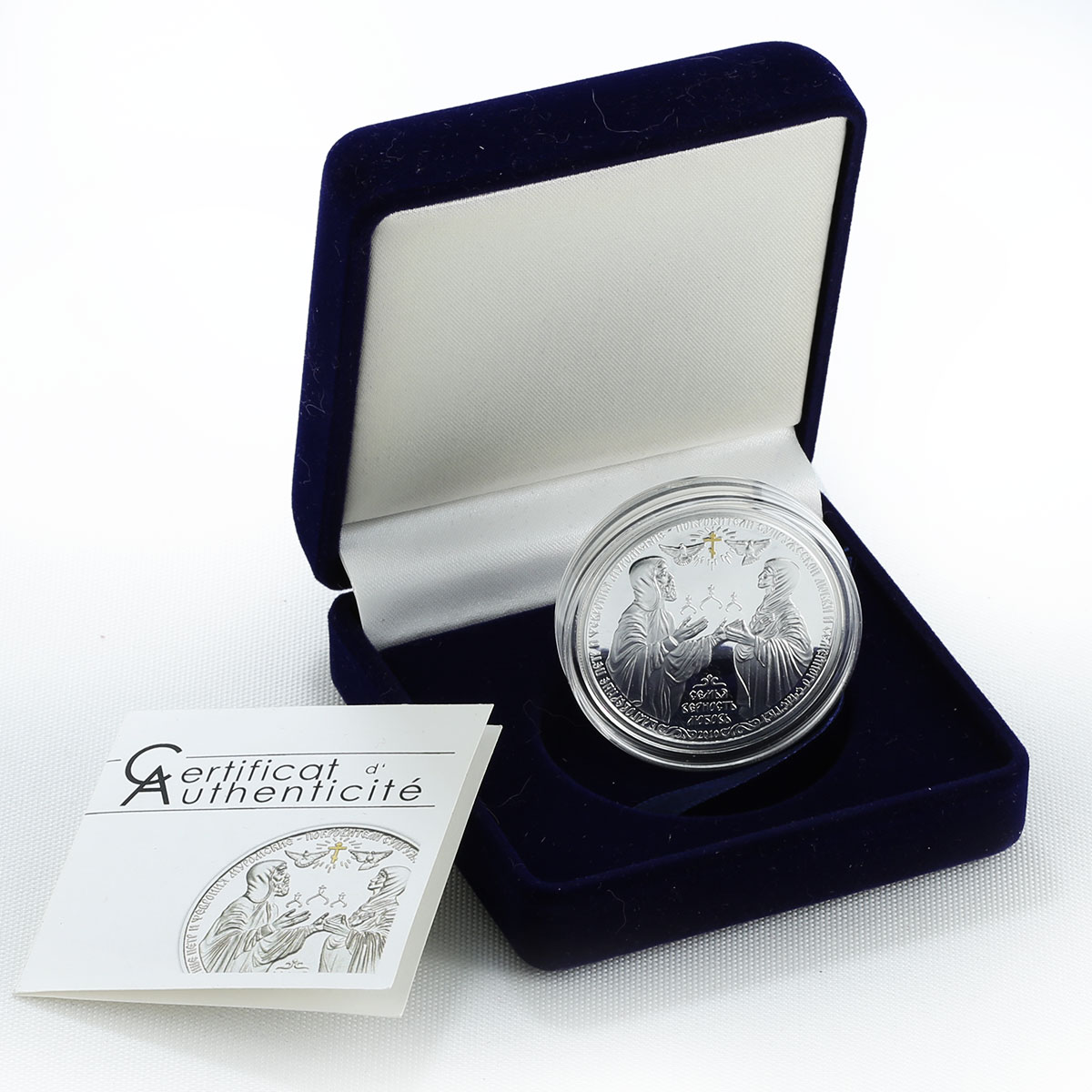 Congo 1000 francs Peter and Phewa religion faith silver coin 2010