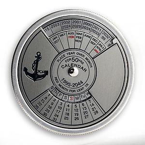 Congo 5 francs Sailor calendar for 50 years time anchor marine copper coin 2004