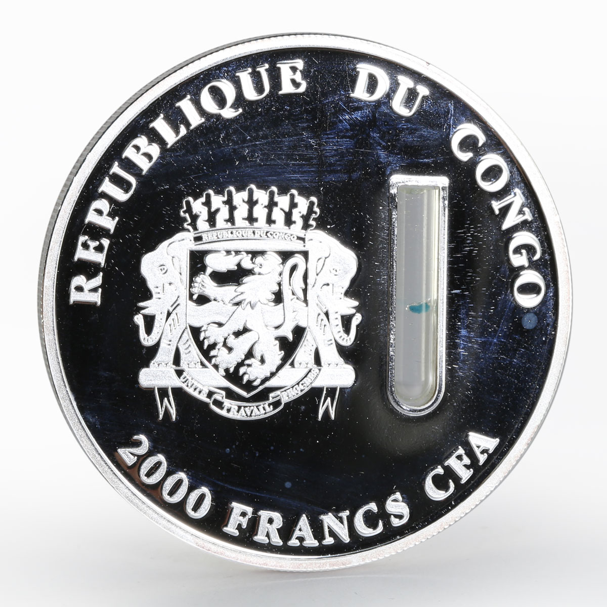 Congo 2000 francs Elements of Life Cheetah DNA Fial proof silver coin 2014