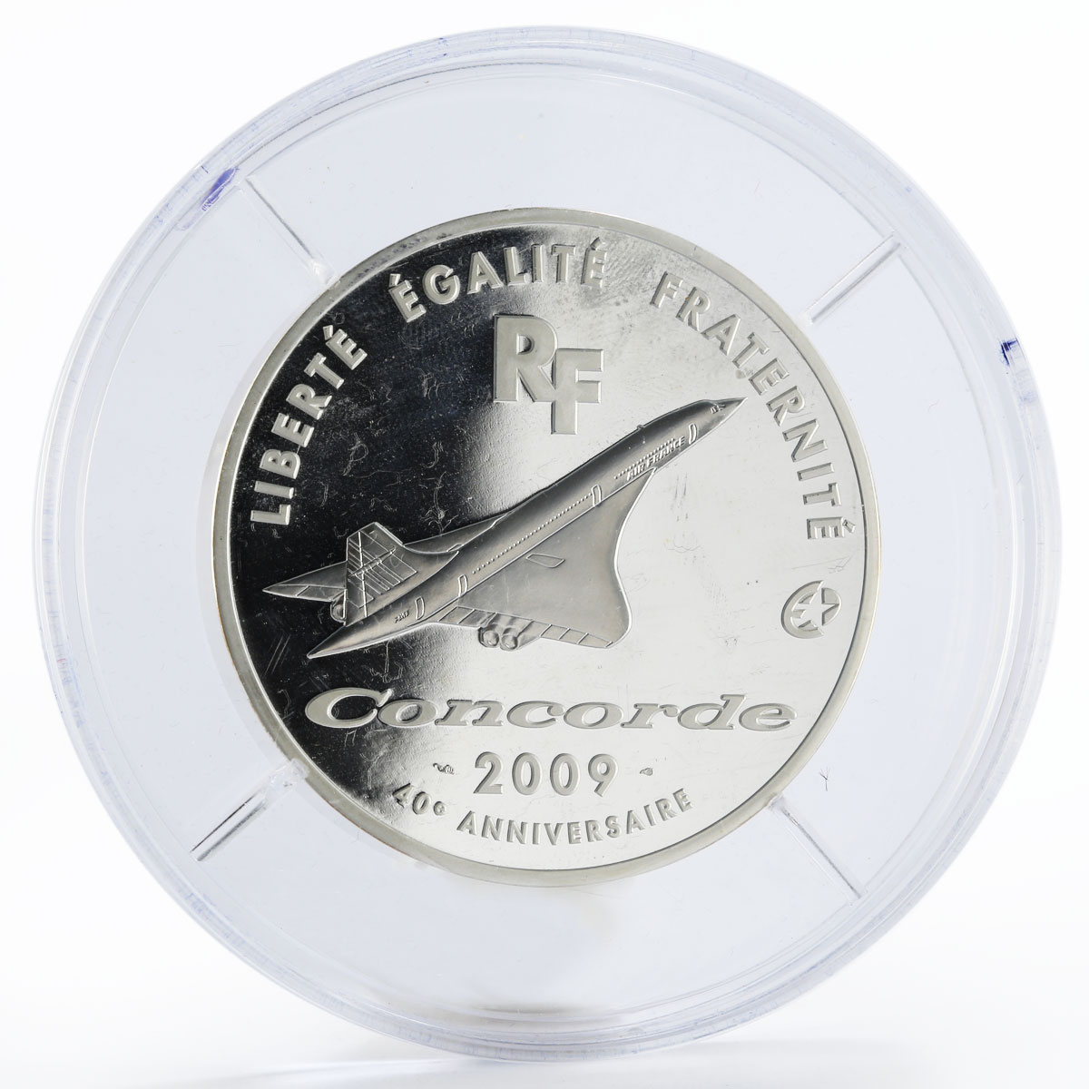 France 50 euro 40th Anniversary of Concorde silver proof coin 2009