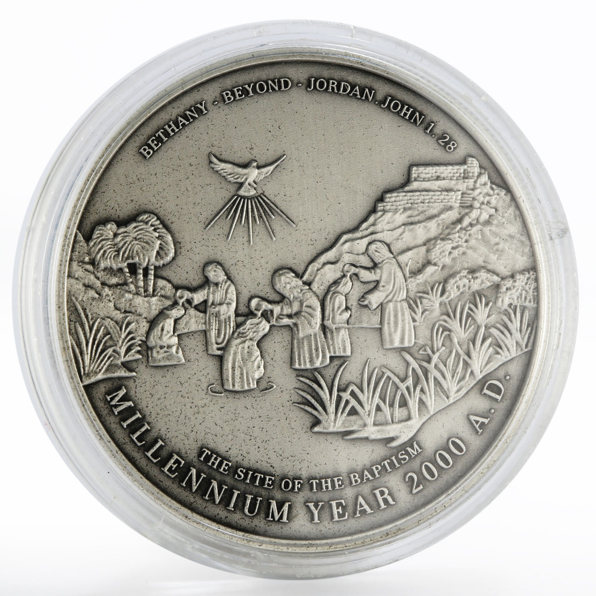 Jordan 10 dinars Abdullah II Millennium and Baptism of Jesus silver coin 2000