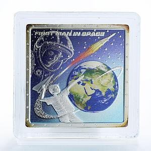 Cook Island 1 Dollar First Man in Space Gagarin square Silver Coloured Coin 2011