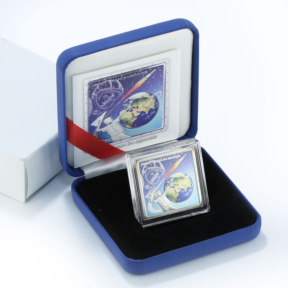 Cook Island 1 Dollar First Man in Space Gagarin square Silver Coloured Coin 2011