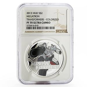 Niue 2 dollars Transformers Megatron PF-70 NGC proof silver coin 2013