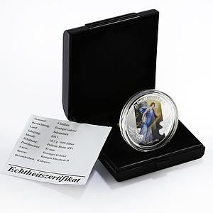 Solomon Islands 5 dollars Archangel Gabriel colored proof silver coin 2011