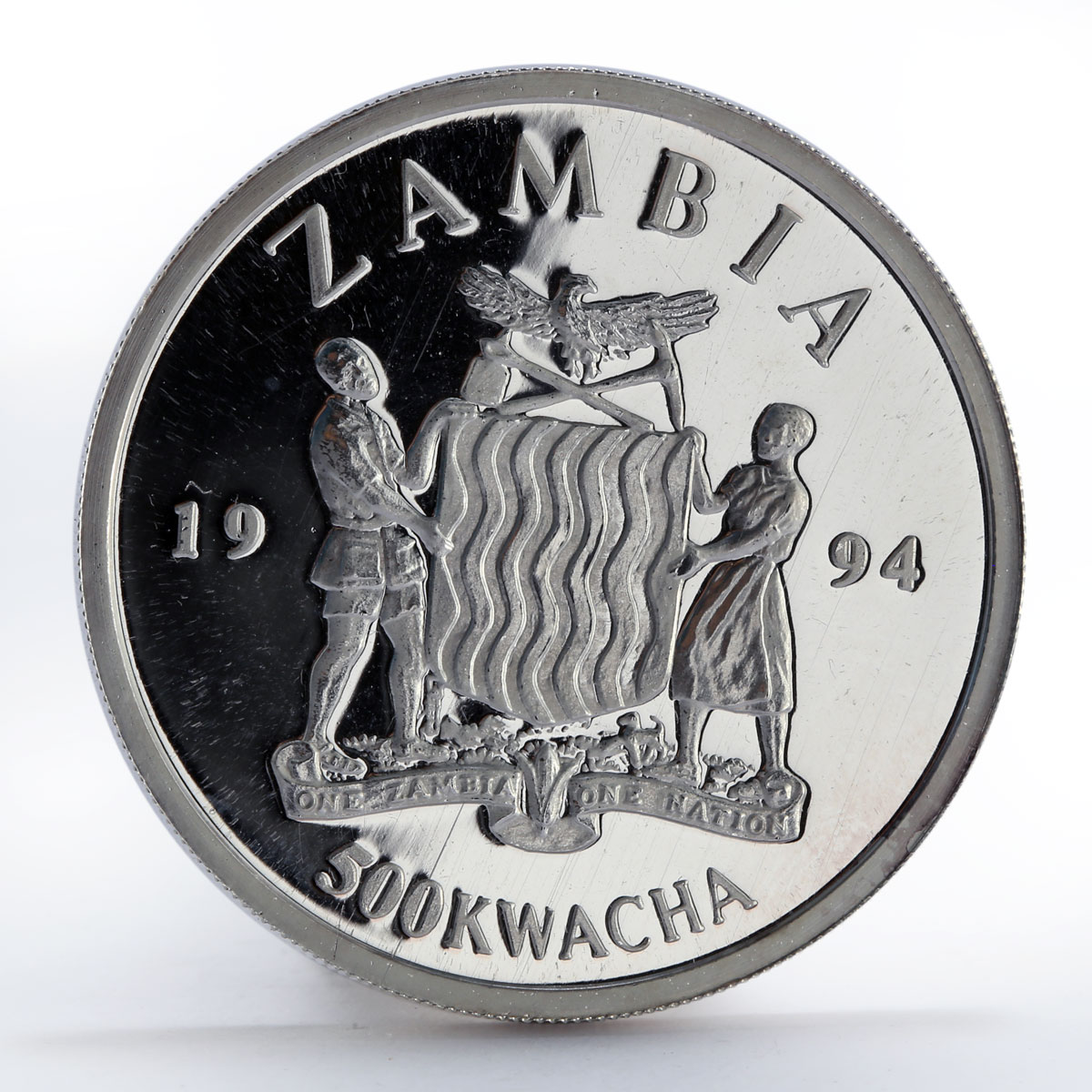 Zambia 500 kwacha Women's Rights proof silver coin 1994