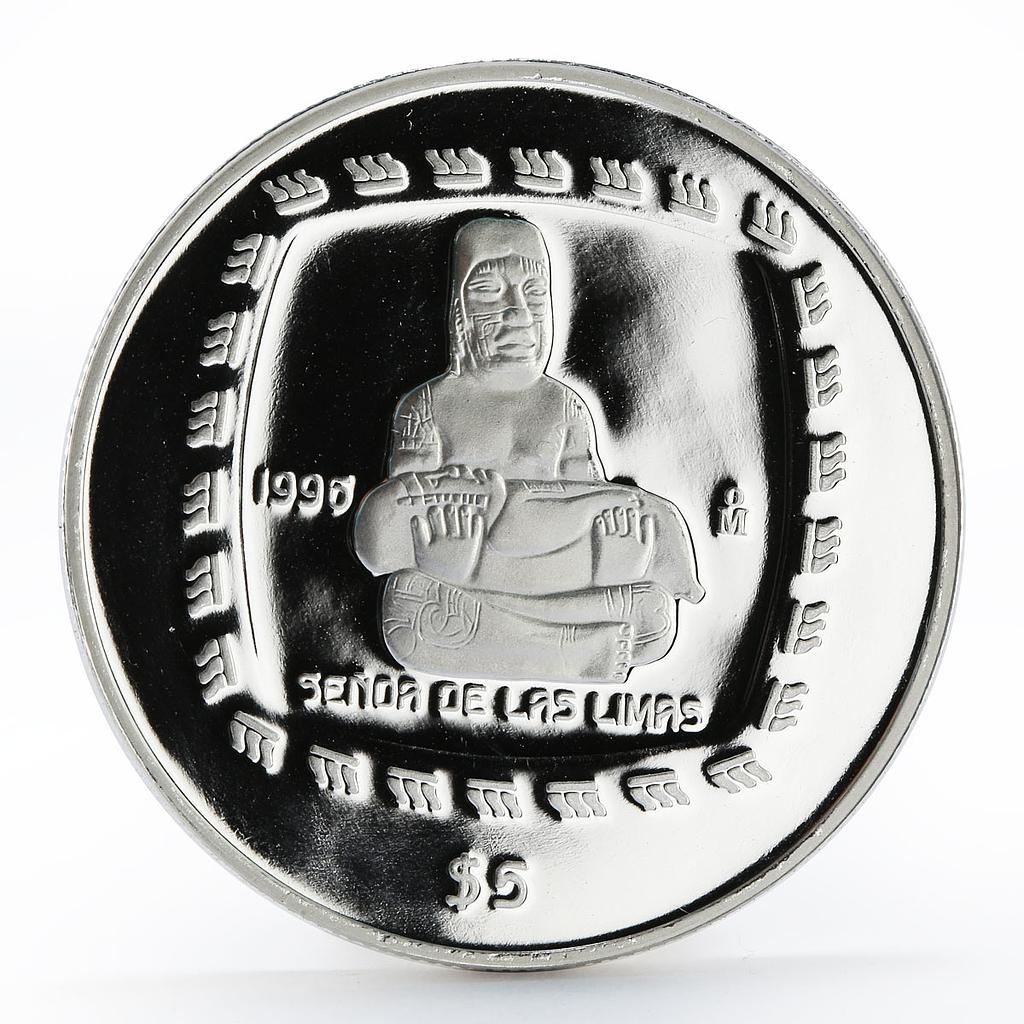 Mexico 5 pesos Olmec Series Senor de las Limas proof silver coin 1996