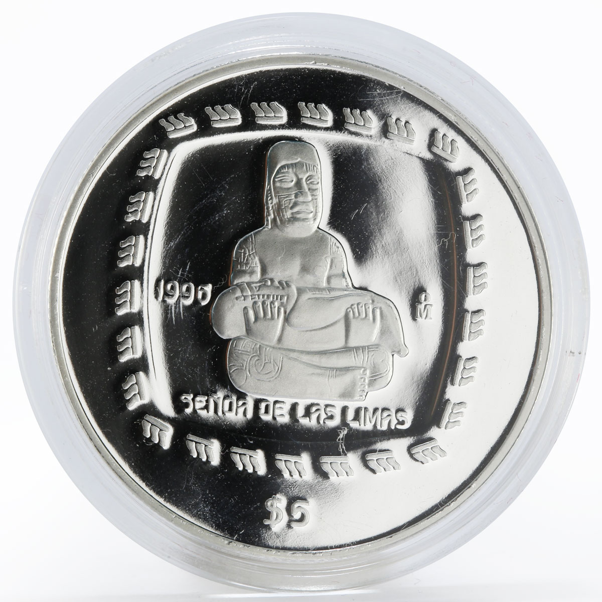 Mexico 5 pesos Olmec Series Senor de las Limas proof silver coin 1996