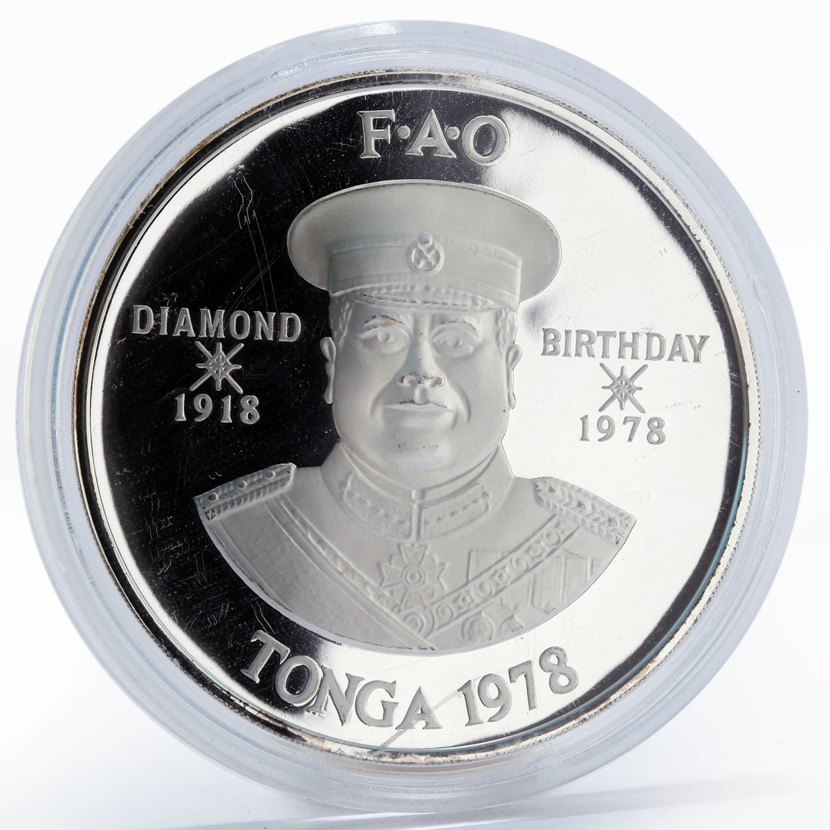 Tonga 2 pa'anga FAO 60th Birthday Animals and Grains proof silver coin 1978