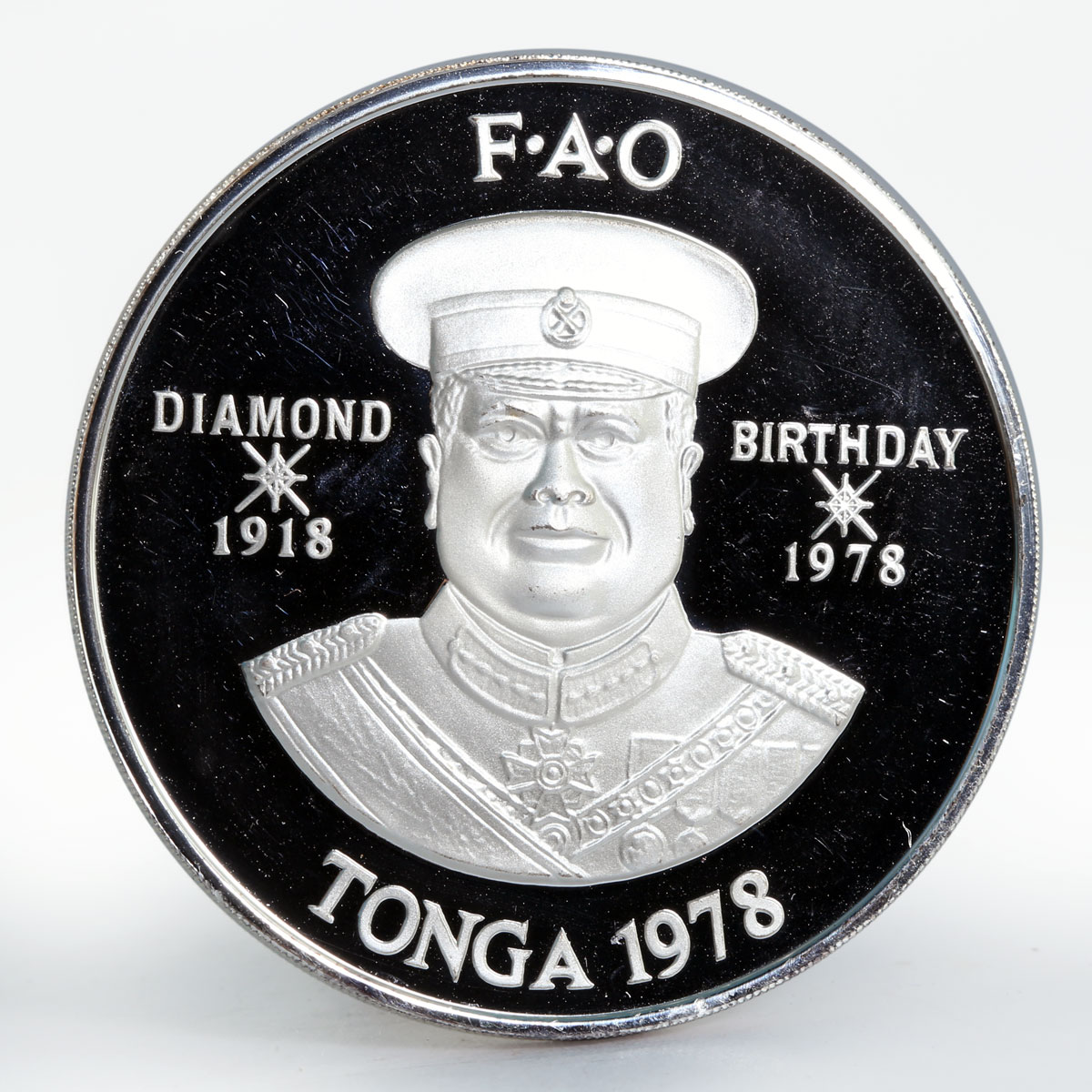 Tonga 2 pa'anga FAO 60th Birthday Animals and Grains proof silver coin 1978