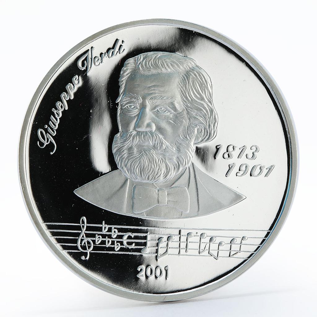 Afghanistan 500 afghanis 100th Anniversary Death Giuseppe Verdi silver coin 2001