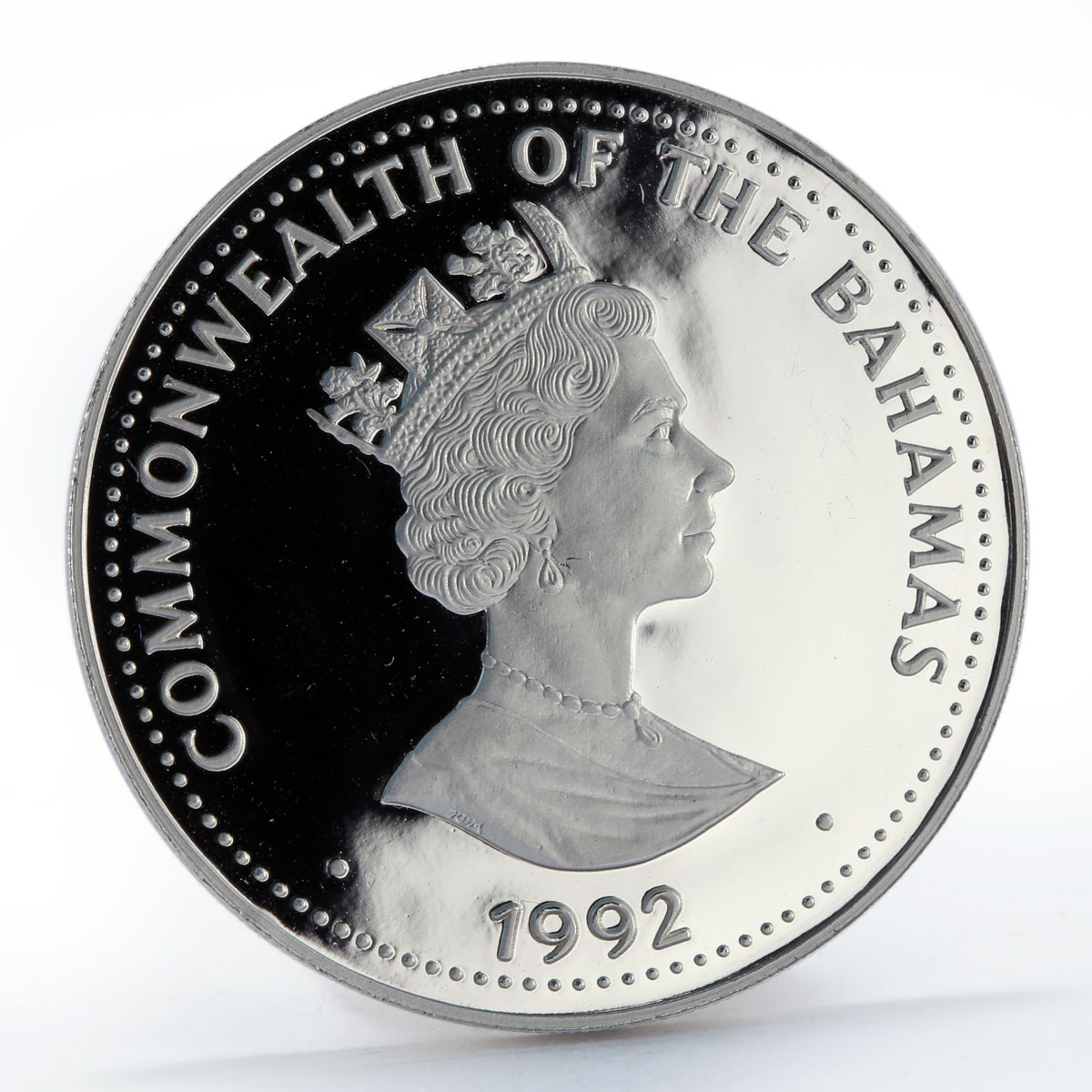 Bahamas 5 dollars Thomas Edison Electric Light proof silver coin 1992