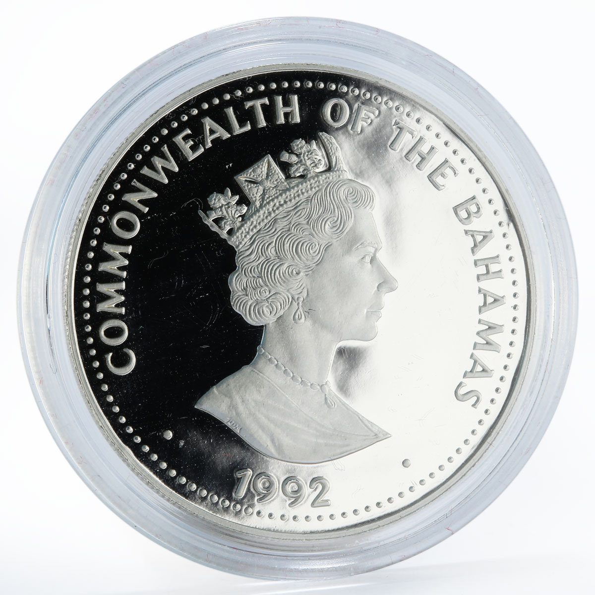 Bahamas 5 dollars Thomas Edison Electric Light proof silver coin 1992