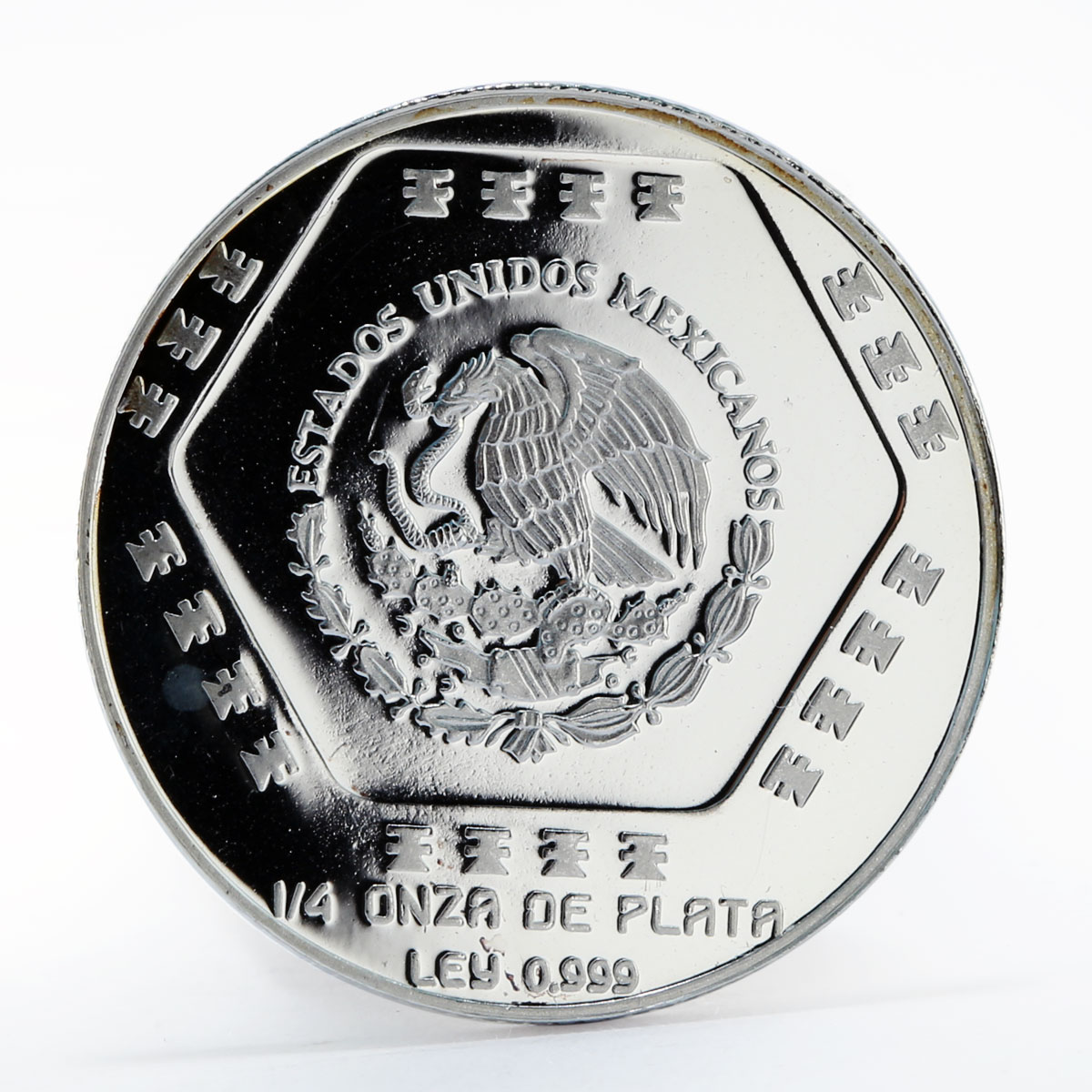 Mexico 1 peso Chaac Mool silver proof coin 1994