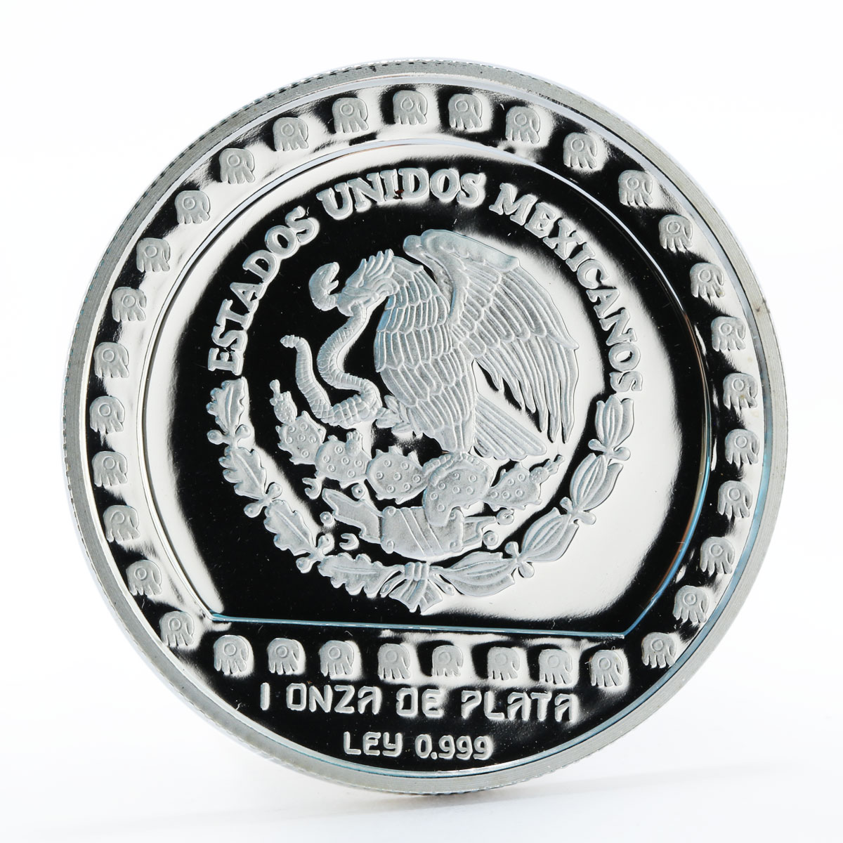 Mexico 5 pesos Baasero Efigie God of Rain proof silver coin 1993