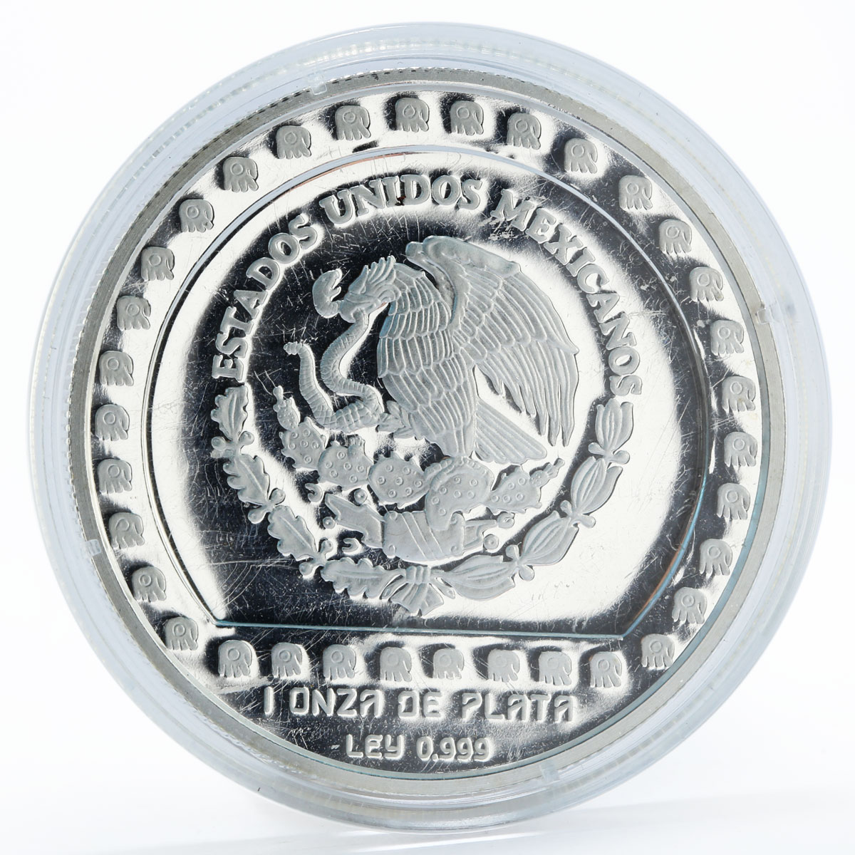 Mexico 5 pesos Baasero Efigie God of Rain proof silver coin 1993