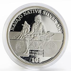 Cook Islands 10 dollars Navajo Native Silver Art proof silver coin 2011