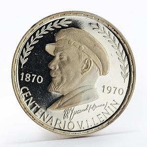 Equatorial Guinea 75 pesetas Vladimir Lenin proof silver coin 1970