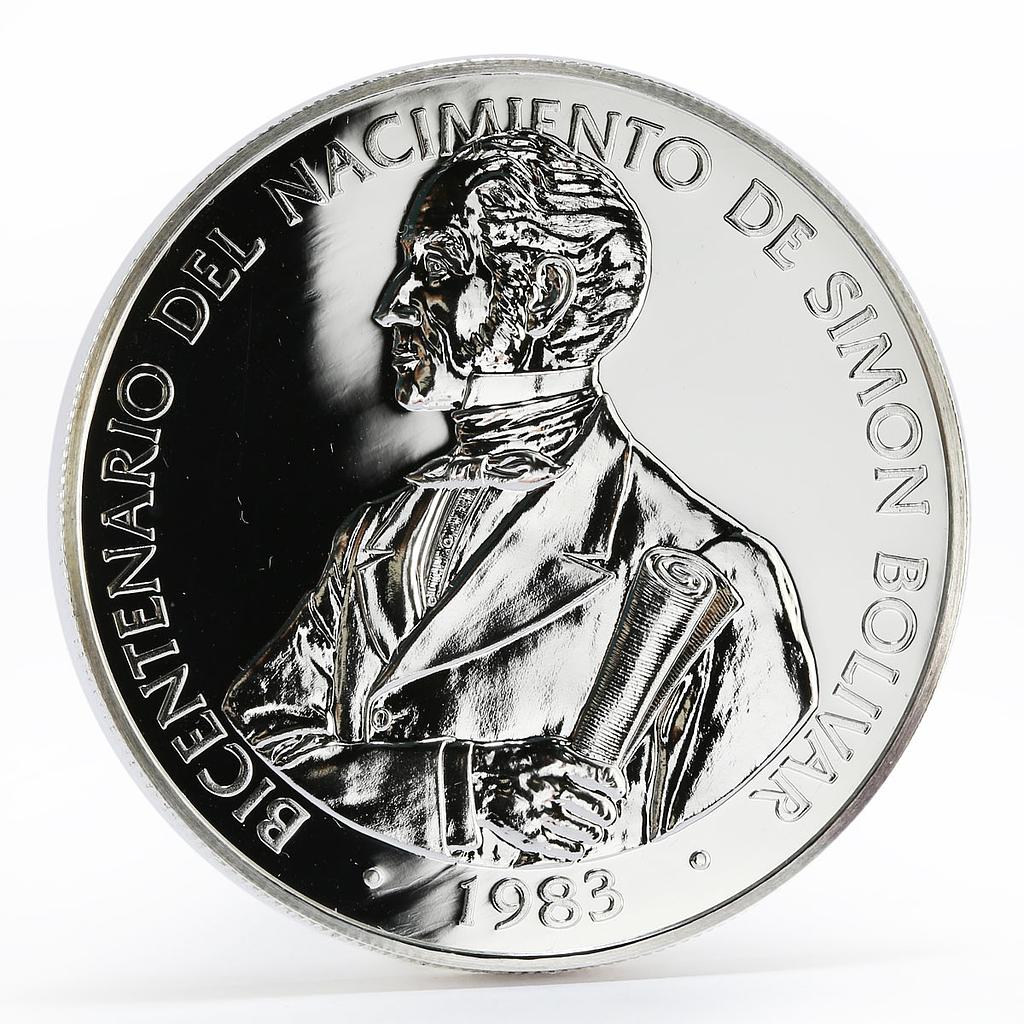 Panama 20 balboas De Simon Bolivar proof silver coin 1983