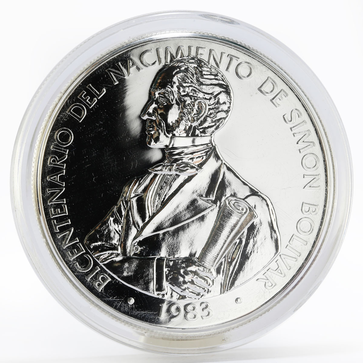Panama 20 balboas De Simon Bolivar proof silver coin 1983