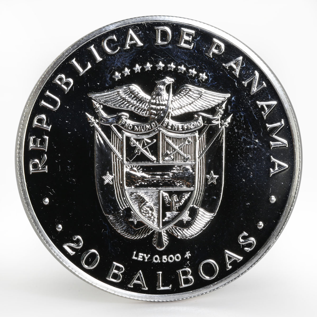 Panama 20 balboas De Simon Bolivar proof silver coin 1983