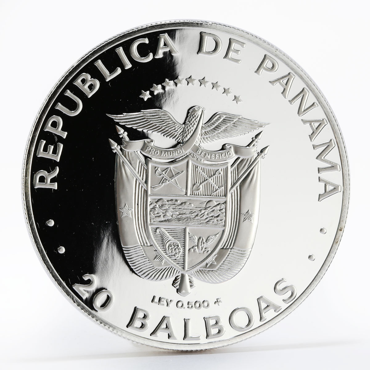 Panama 20 balboas Discoverer of the Pacific proof silver coin 1985