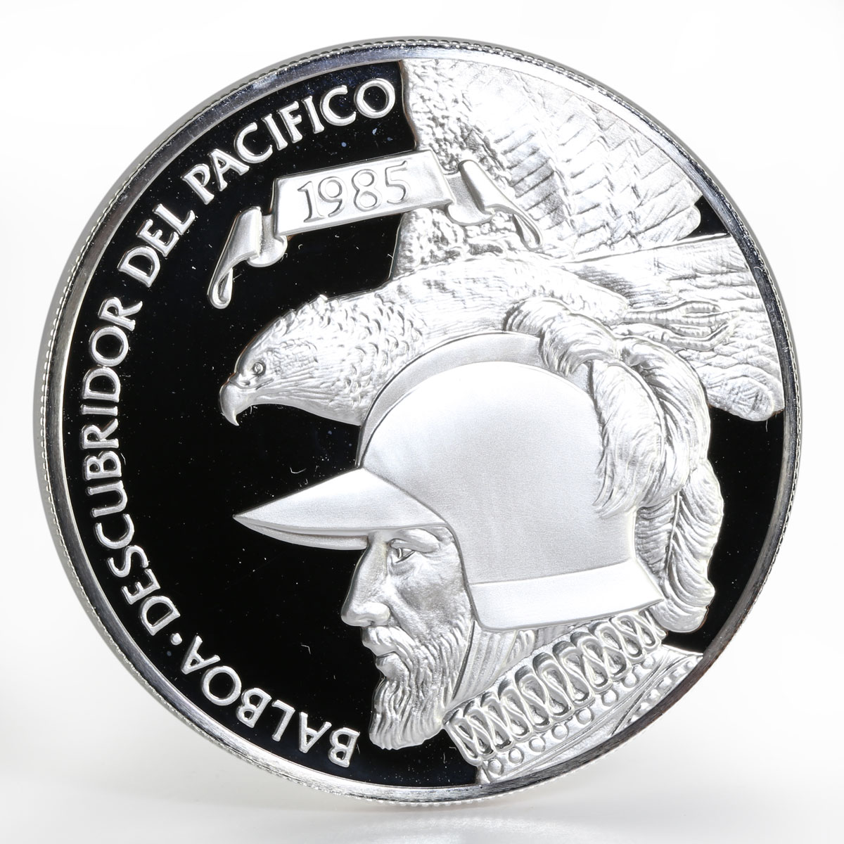 Panama 20 balboas Discoverer of the Pacific proof silver coin 1985