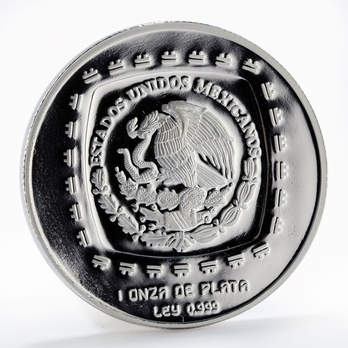 Mexico 5 pesos Statue Hacha Ceremonial proof silver coin 1996