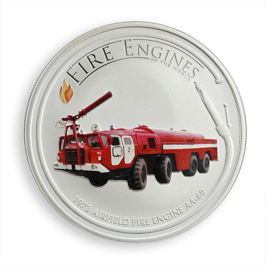 Cook Islands $1 Fire Engines Russian AA – 60 Airfield 1oz Silver Colorized 2006