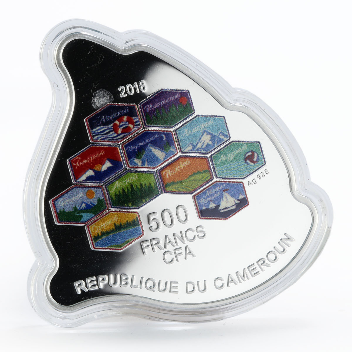 Cameroon 500 francs Artek Emblem colored proof silver coin 2018