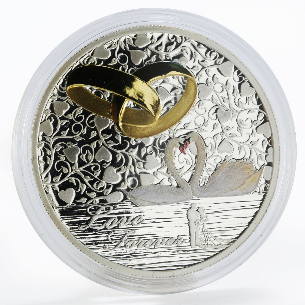 Tanzania 1000 shillings Love Forever wedding colored proof silver coin 2014
