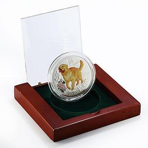 Niue 5 dollars Lunar Year of Dog Labrador 5 oz colored proof silver coin 2006