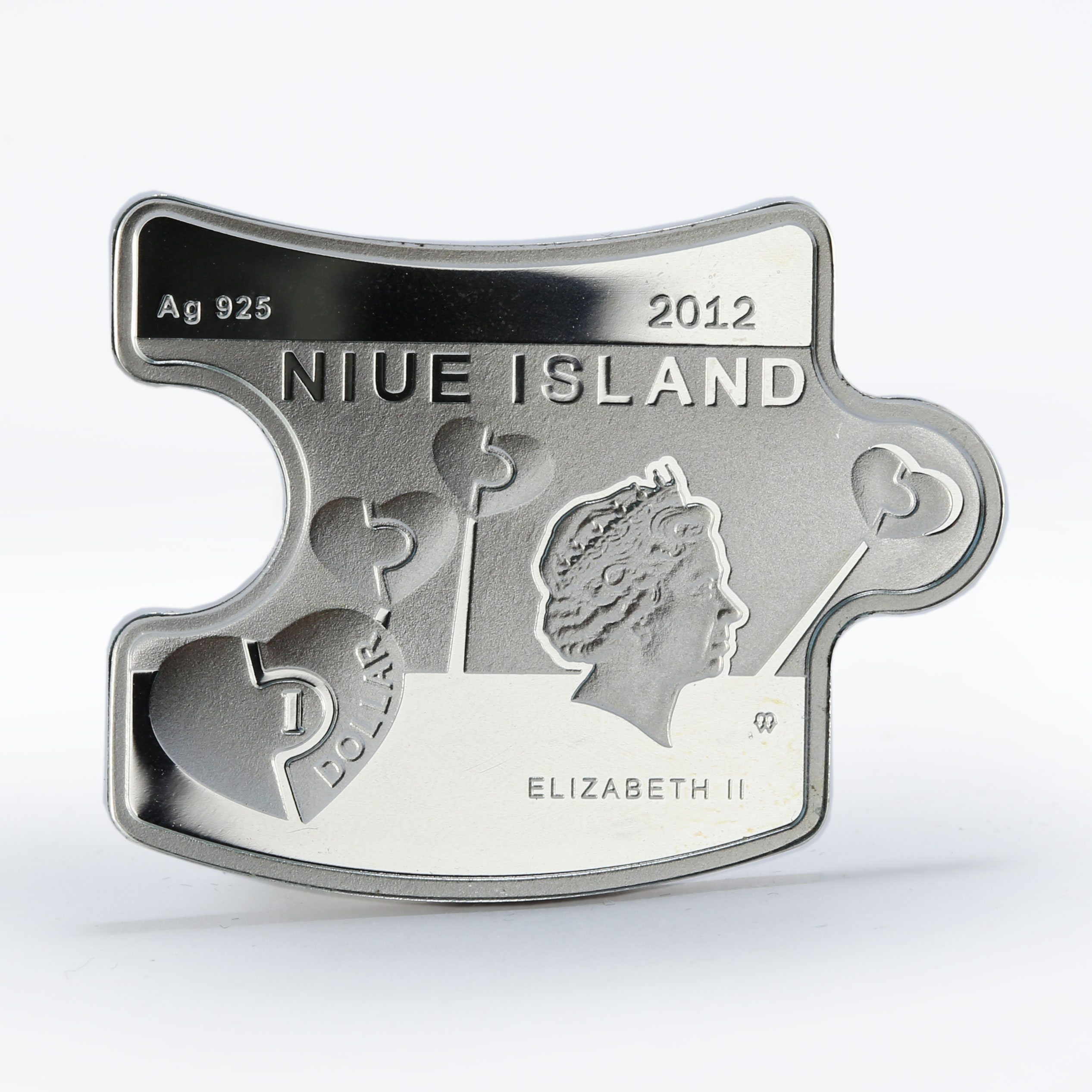 Niue set of 2 coins You and Me birds silver crystals 2012