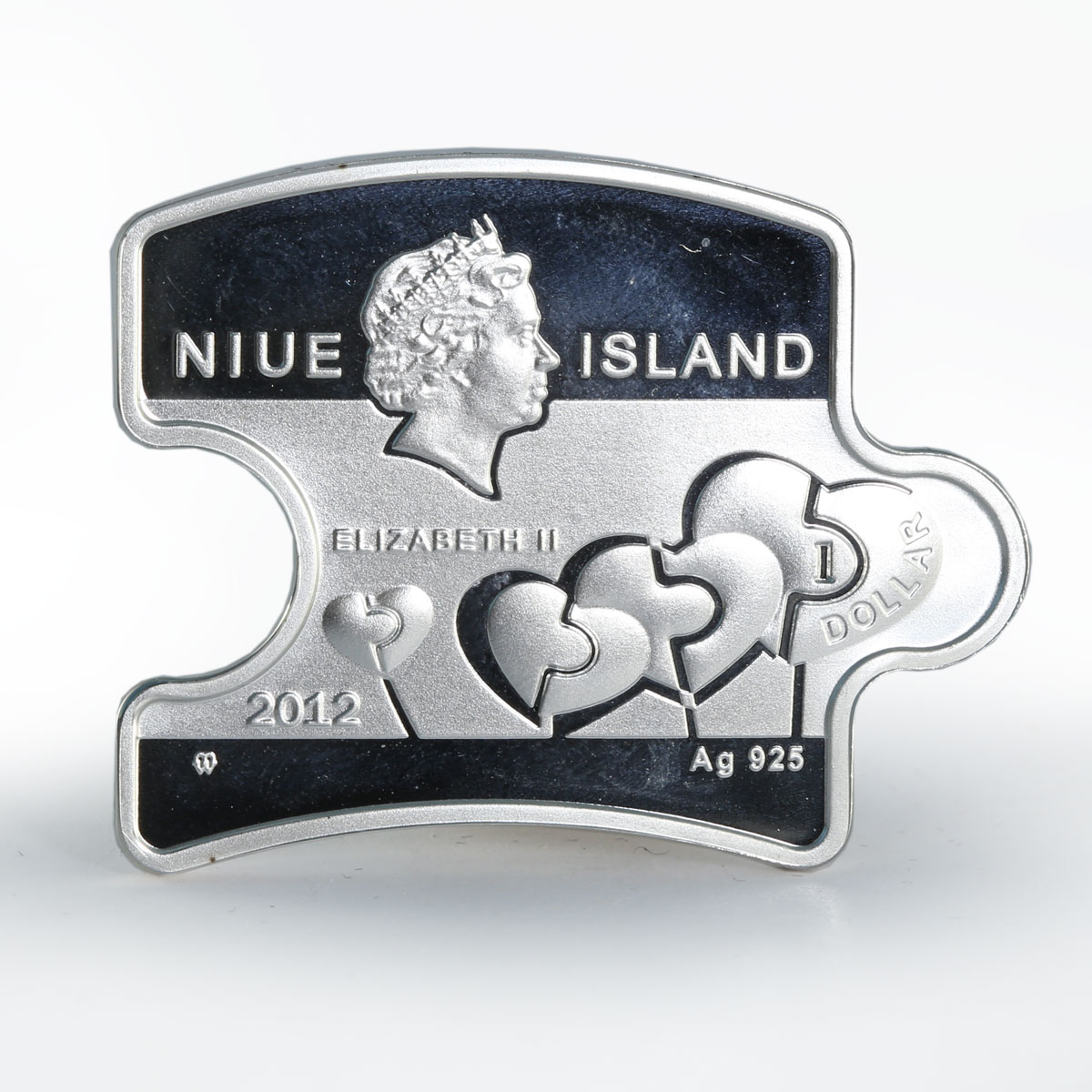 Niue set of 2 coins You and Me birds silver crystals 2012