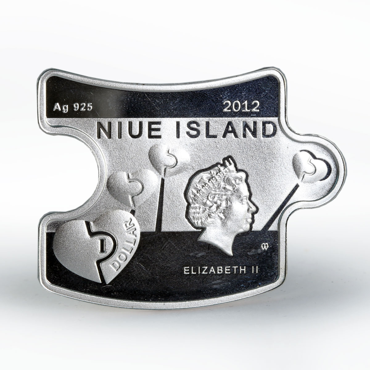 Niue set of 2 coins You and Me birds silver crystals 2012