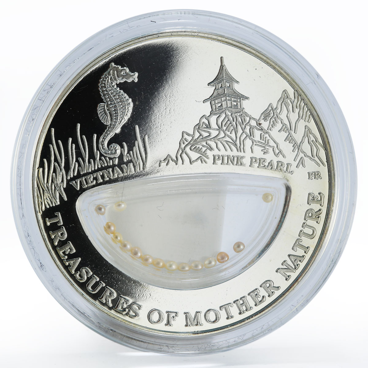 Fiji 1 dollar Treasures of Mother Nature Pink Pearl proof silver coin 2012